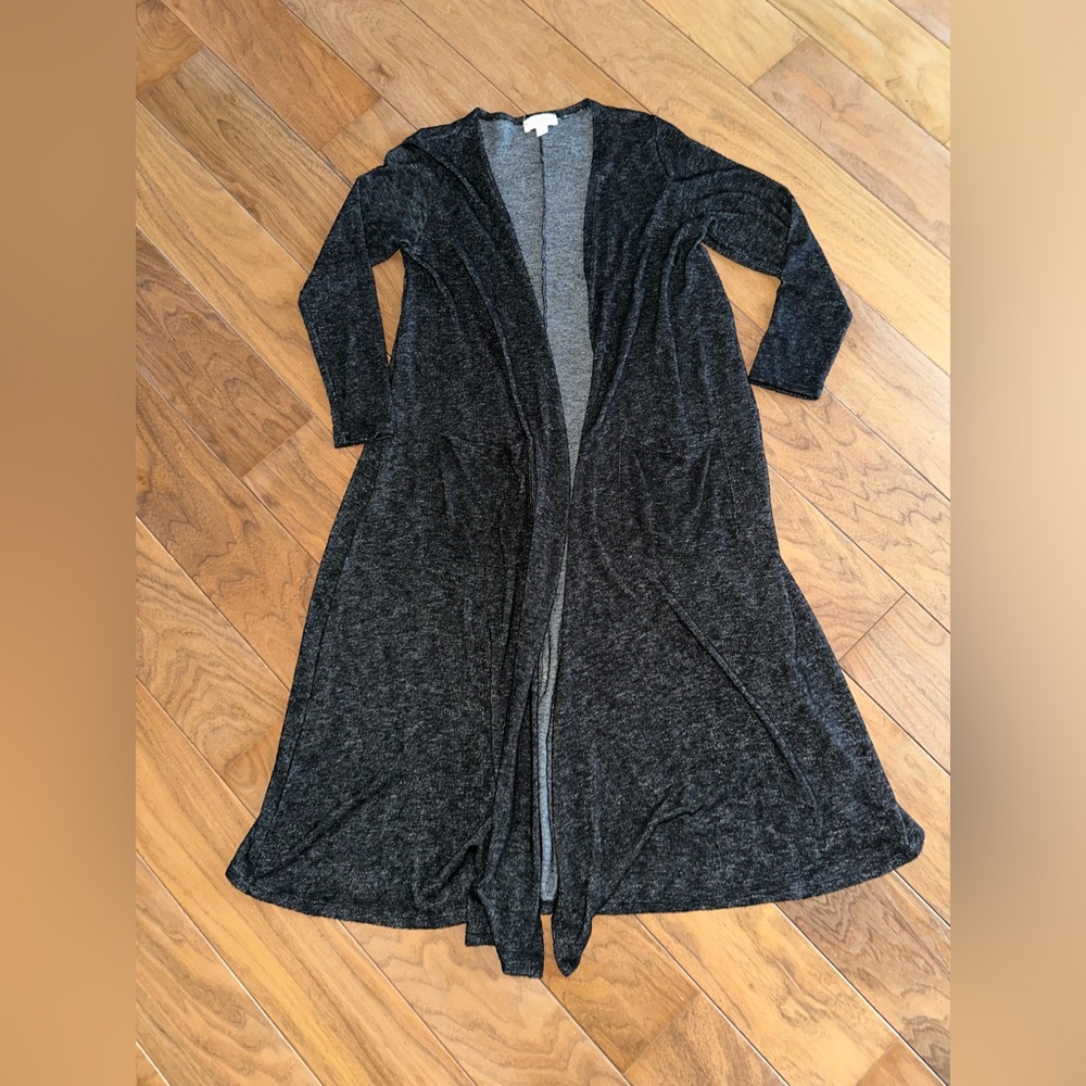 LuLaRoe Charcoal Gray Open Cardigan
